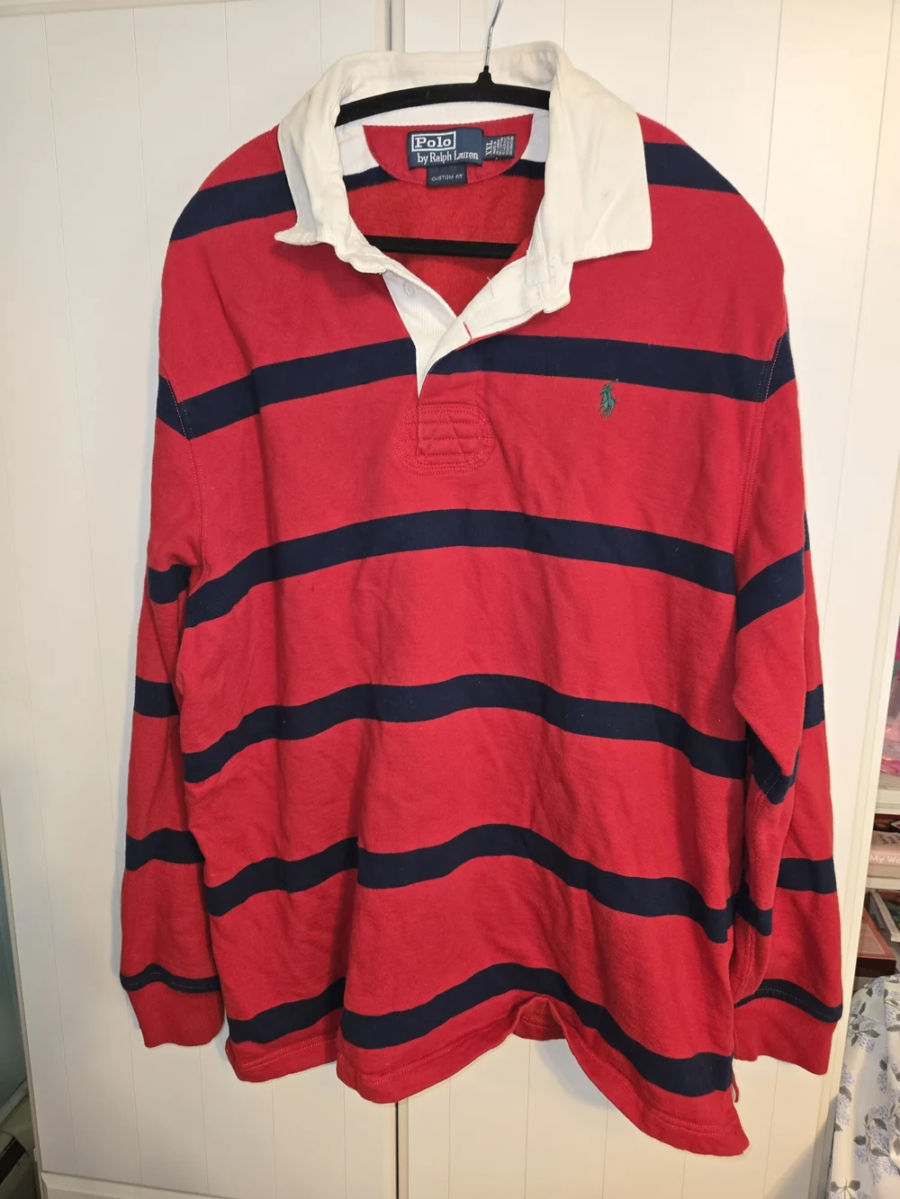 Polo by Ralph Lauren Red & Navy Striped Rugby Shirt